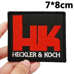 Heckler & Koch tactcail Badge Embroidered Applique Sewing Label punk biker Patches with hook backing