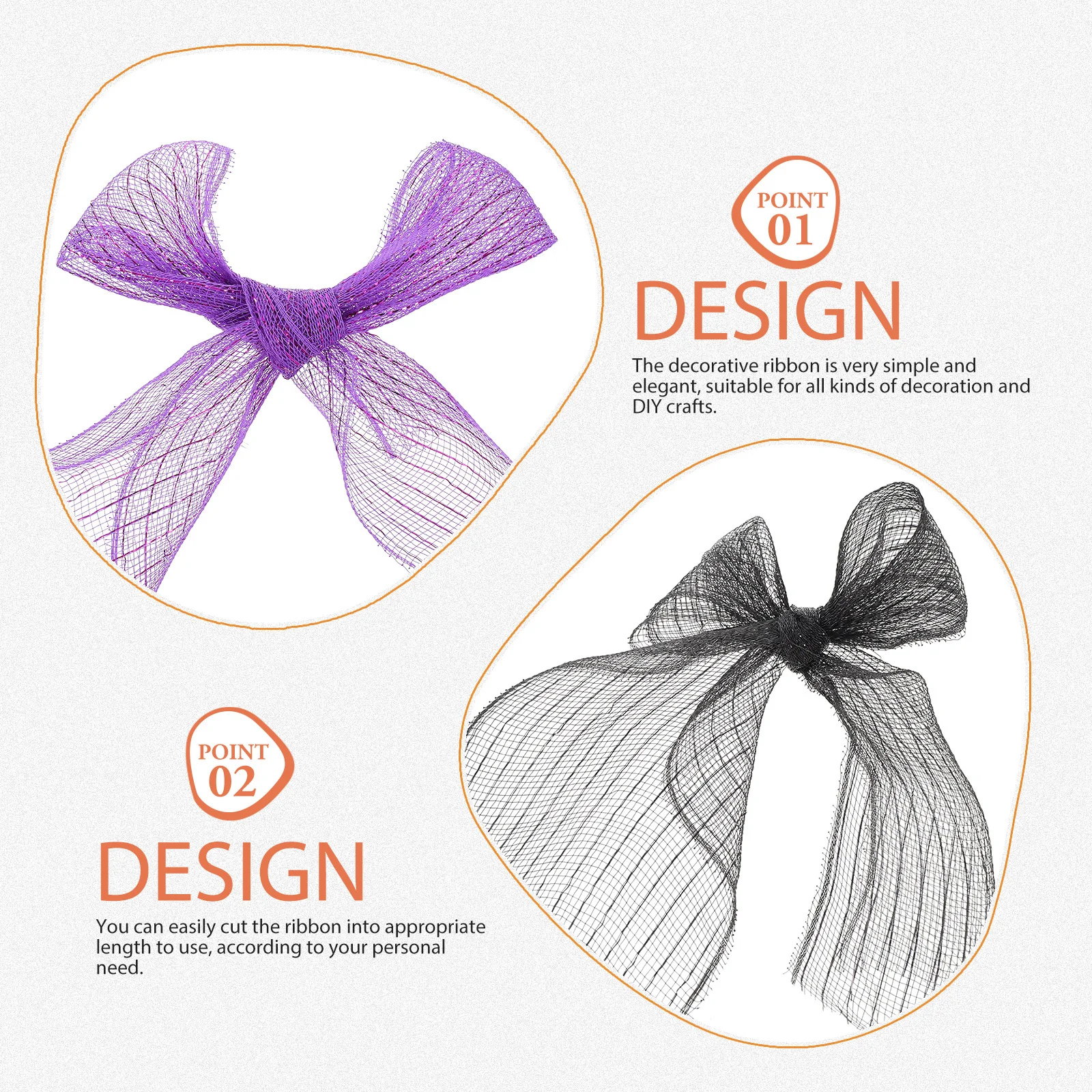 

3 Rolls Metallic Foil Mesh Ribbon Smooth Surface Polyester Durable for DIY Crafts Wedding Party Decoration Halloween Poly Mesh