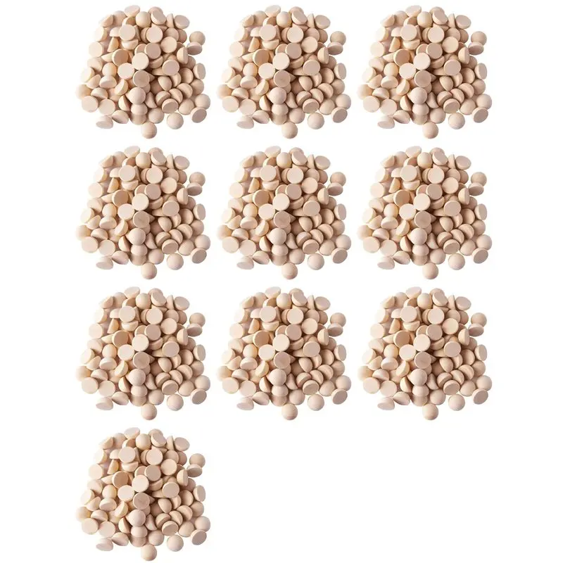 

ABRW-1000Pcs 20 Mm Half Wooden Beads, Unfinished Split Natural Round Wood Balls Loose Beads For DIY Craft Christmas