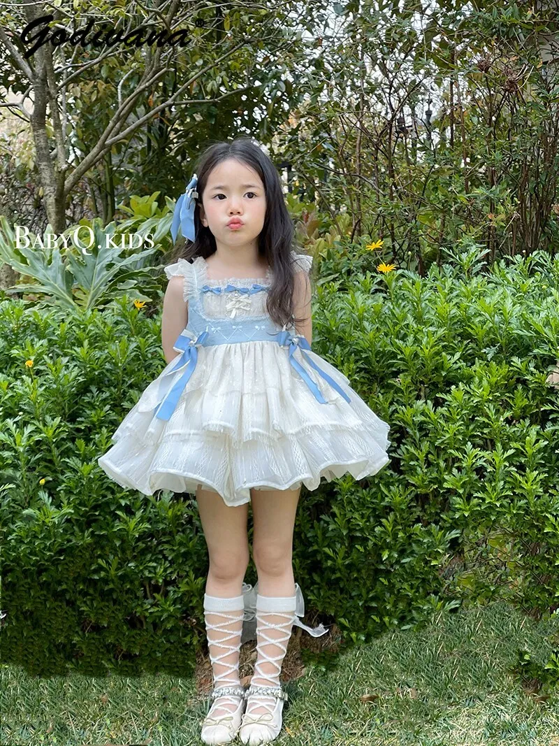 Cute and Sweet Baby Girls New Summer Lace Tutu skirt Kids Fashion Sleeveless Ruffle Trim Slip Top Tulle Ball Gown Princess sets