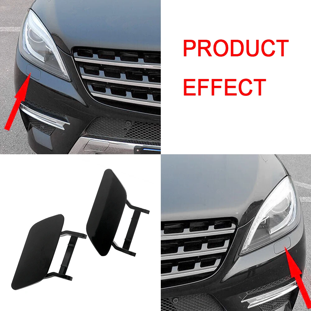 

Front Bumper Headlight Headlamp Washer Nozzle Cover Cap Black For Mercedes-Benz W166 ML-Class ML 350/550 2012 2013 2014 2015