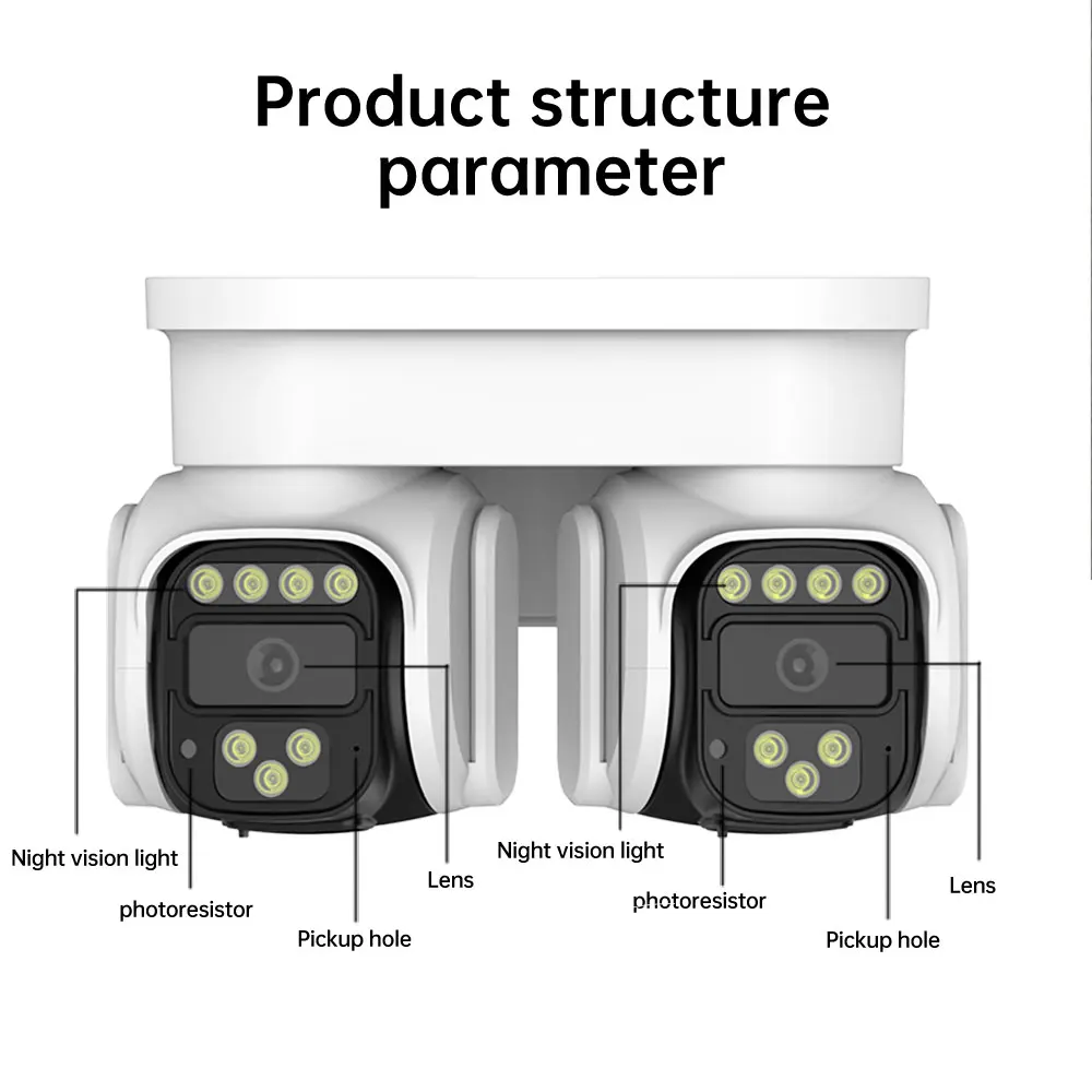 Imagem -06 - Câmera de Vigilância Ptz de Tela Dupla ao ar Livre Detecção Humana ai Intercomunicador de Vídeo Bidirecional Wi-fi hd Cor Visão Noturna 360 °
