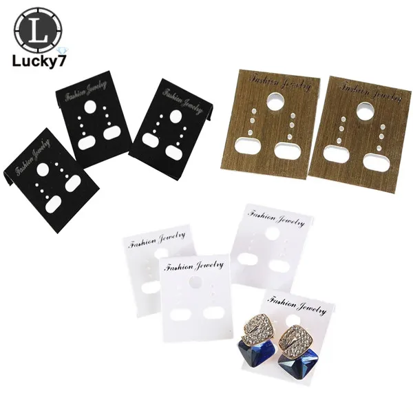 100Pcs Blank Earrings Ear Studs Display Card Hanging Tags Plastic Jewelry Hanging Cards Showing Holder Card