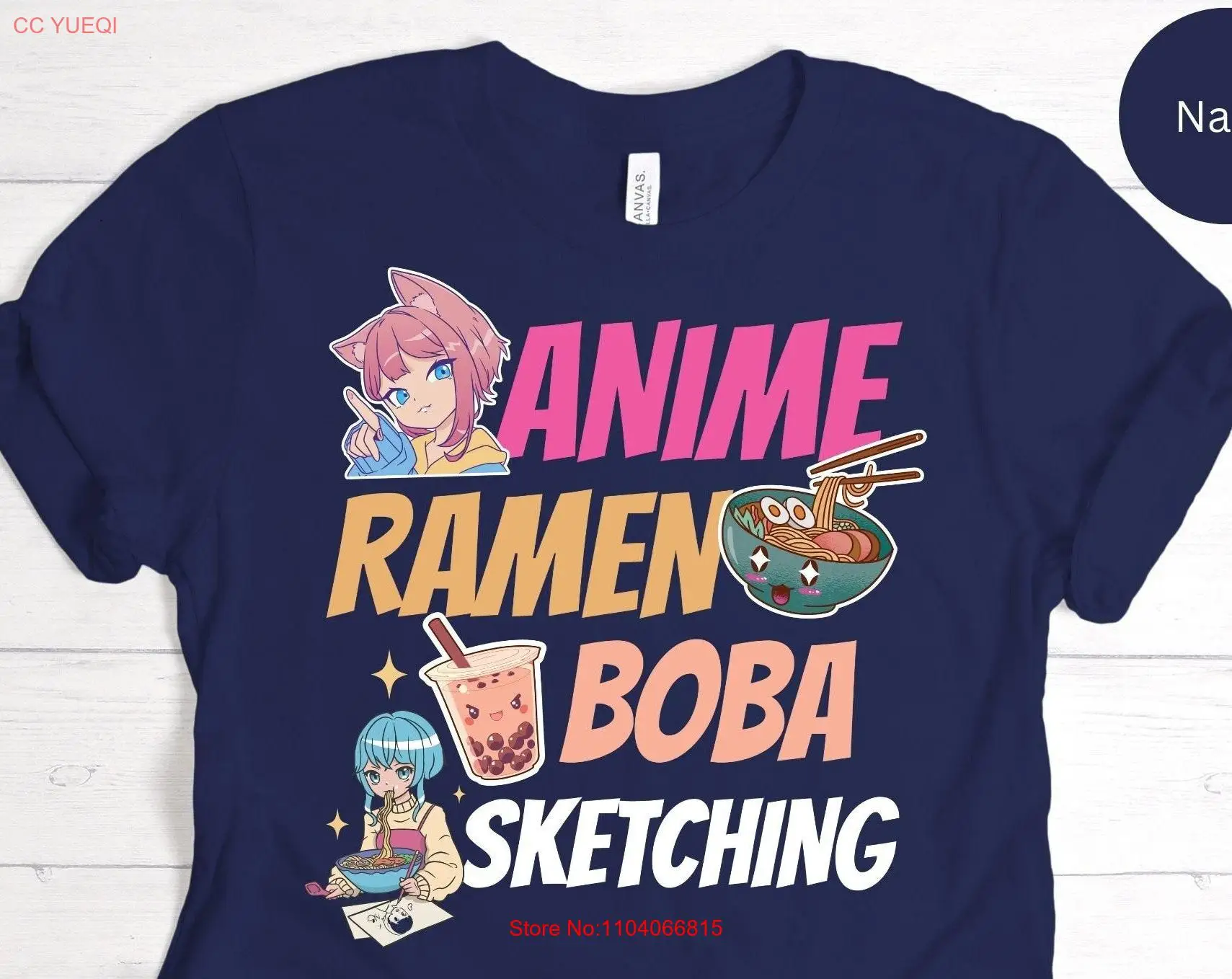 For Ramen Boba Sketching Japanese Culture T Shirt Anime Lover Manga Fan Asian SweaT  long or short sleeves