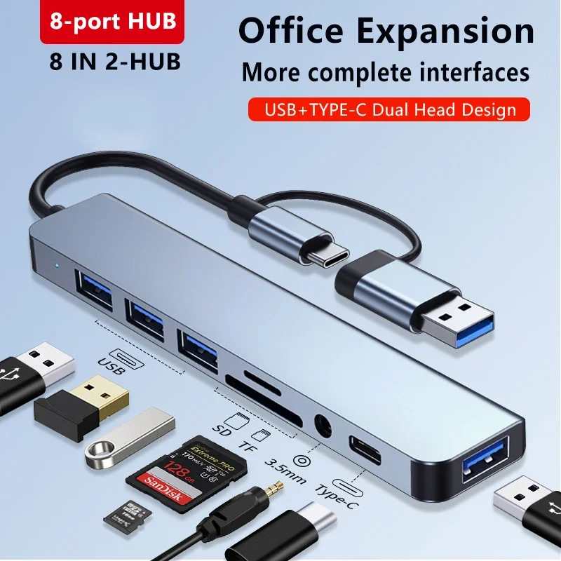 

5Gbps USB 3.0 HUB USB C HUB USB C Docking Station High Speed Splitter Multiport OTG Adapter Card Reader for PC/Laptops/MacBook