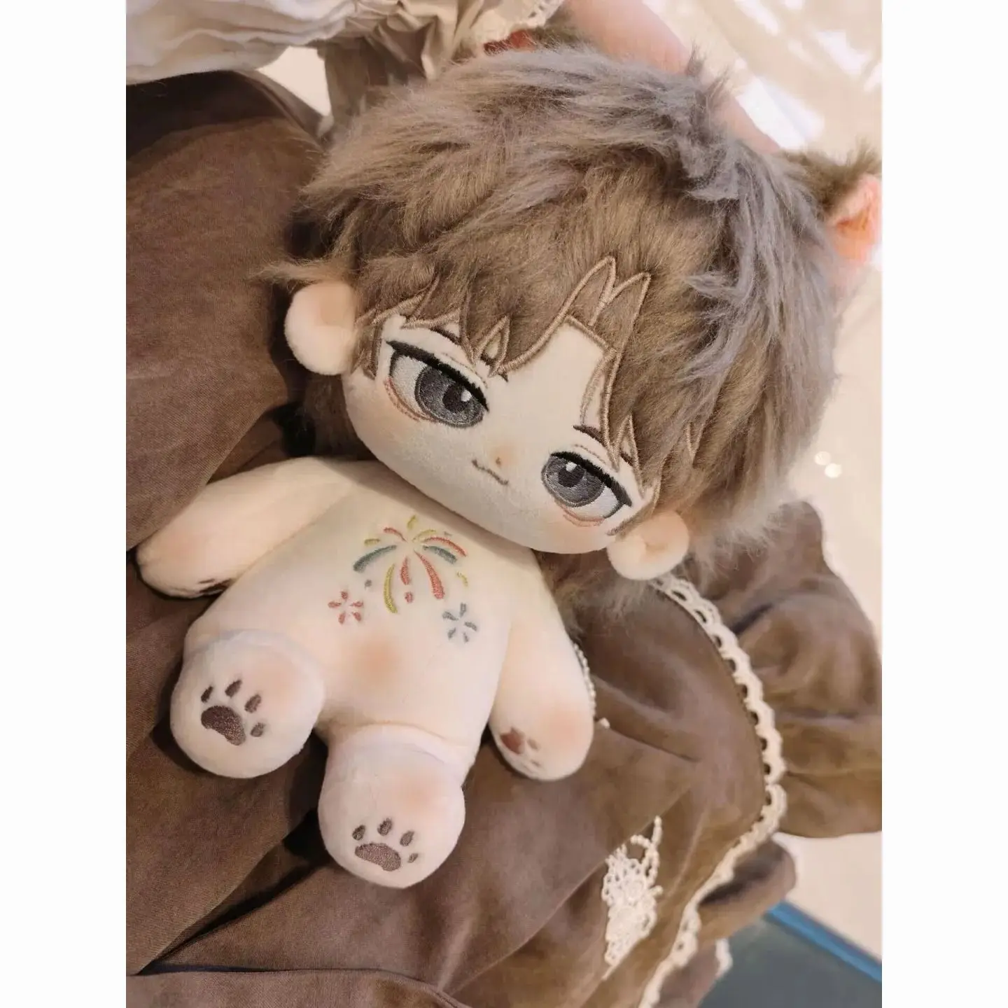 20cm Virtual Uploader Kanae Handsome Plush Cosplay Soft Plush Doll Body Dress Up Cotton Stuffed Plushie Pillow Toys Xmas