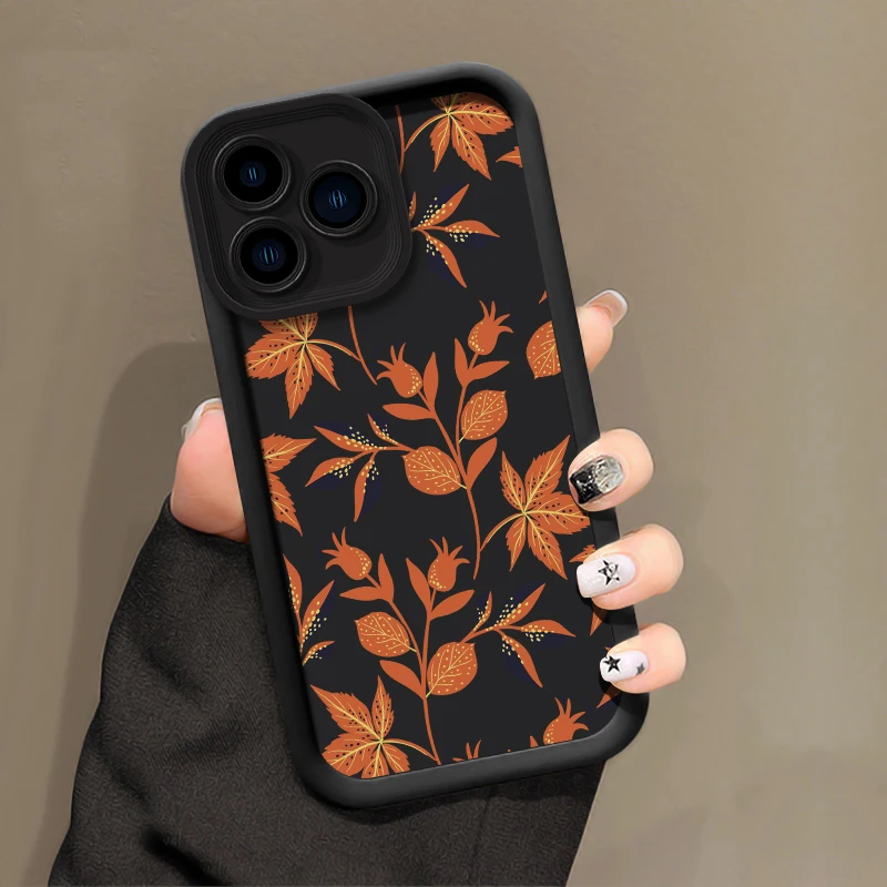 電話ケース OPPO Realme C55 C53 C65 C31 C30 C71 C75 C20A C17 C15 C67 C12 C63 C25 C21 Vinatge 葉プリント耐衝撃カバー