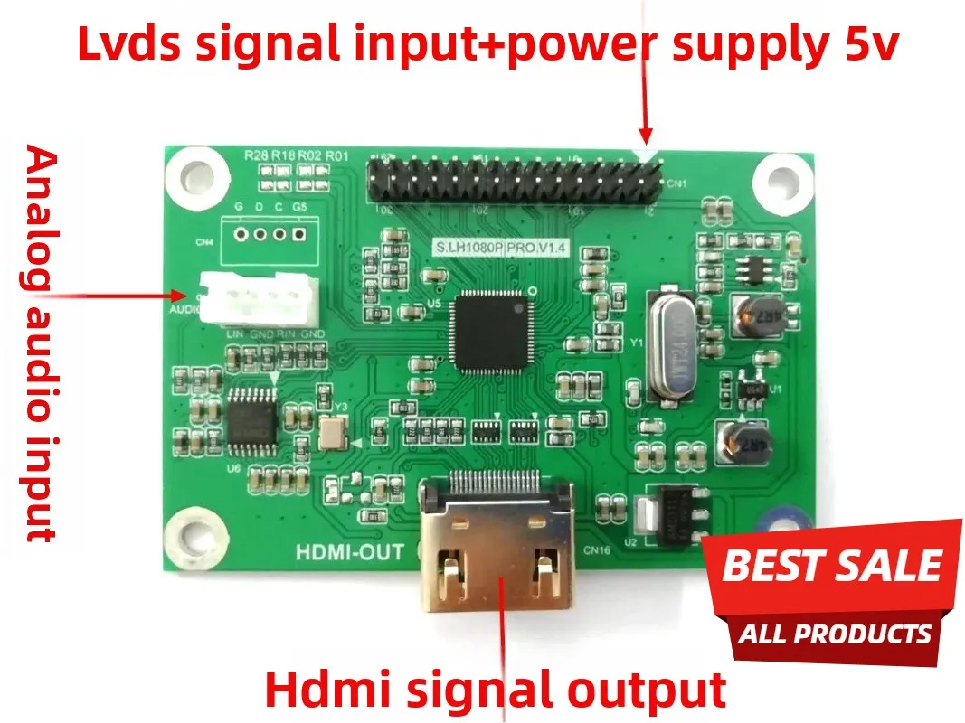 LVDS to HDMI adapter board lvds to hdmi output supports multiple resolutions, standard 720P 1080P