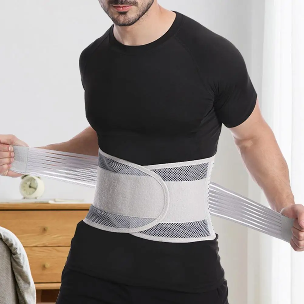 Lumbar Protector Lower Back Brace Dual Adjustable Straps Mesh Fitness Support Belt Sports Stabilizing Lumbar Lower Back Brace