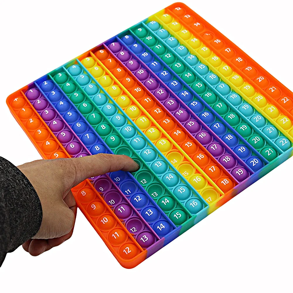 1-12 Multiplication Addition Push  Its Bubble Fidget Sensory Toys, Silicone Rainbow Teaching Aids, Math Toys