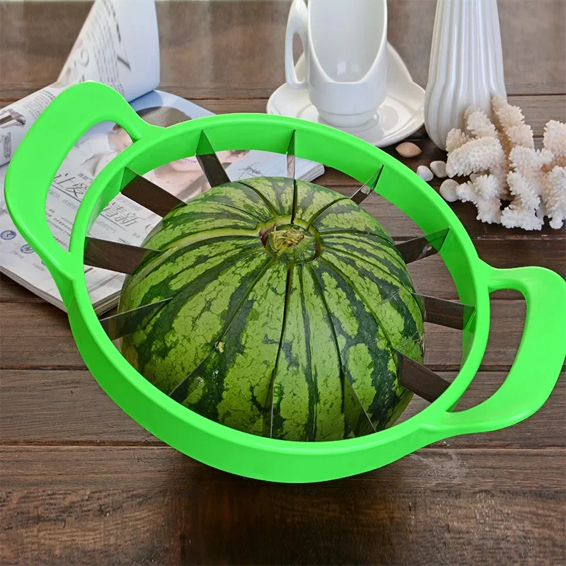 Cortador de sandía práctico, herramientas de corte de cocina, cortador de sandía de verano, cuchillo de Cantaloupe, cortador de fruta