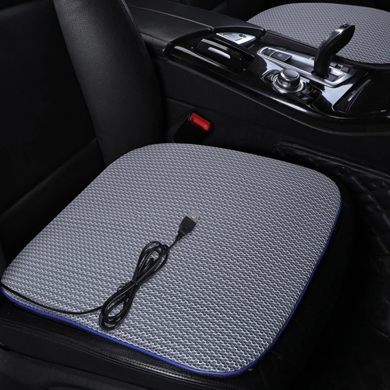 Summer Car Seat Cushion 3D Honeycomb Breathable Cushion USB Interface Fan Blowing Comfortable Cool Cushion for Car Home Cushion
