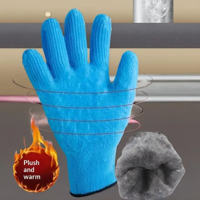 قفازات معزولة مقاومة للماء، معدات سلامة العمل، قبضة مطاطية مضادة للانزلاق، حماية لليدين البناء #4