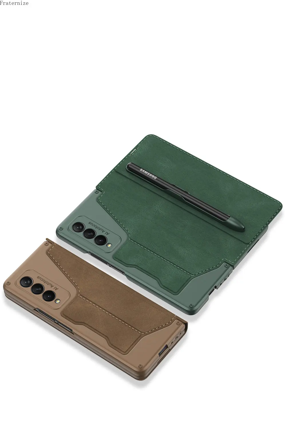 Custodia in pelle a portafoglio per Samsung Galaxy Z Fold 3 4 5 Custodia per telefono con supporto per slot per schede rimovibile per penna Z Fold 4 2 funda