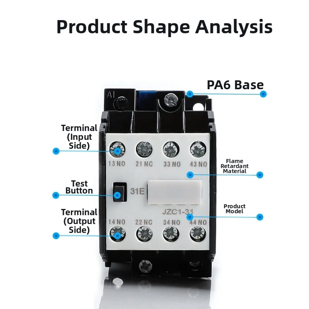 1pc JZC1-31 Contact-type Intermediate Relay AC380V Contactor Relay For Water Pumps Electrical Control Applications Processing