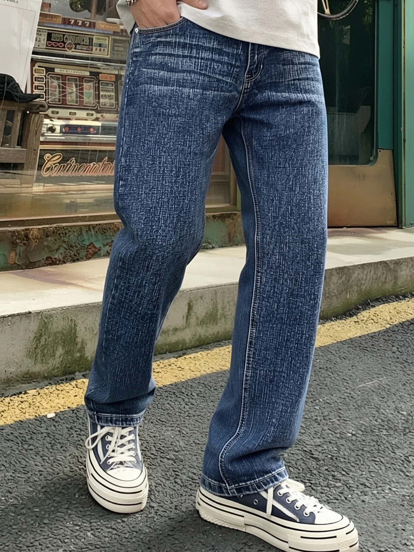 Men's Jeans - Trendy Fall/Winter New Arrival, Slim Fit Korean Style Casual Long Pants, All-Season Versatile Everyday Wear