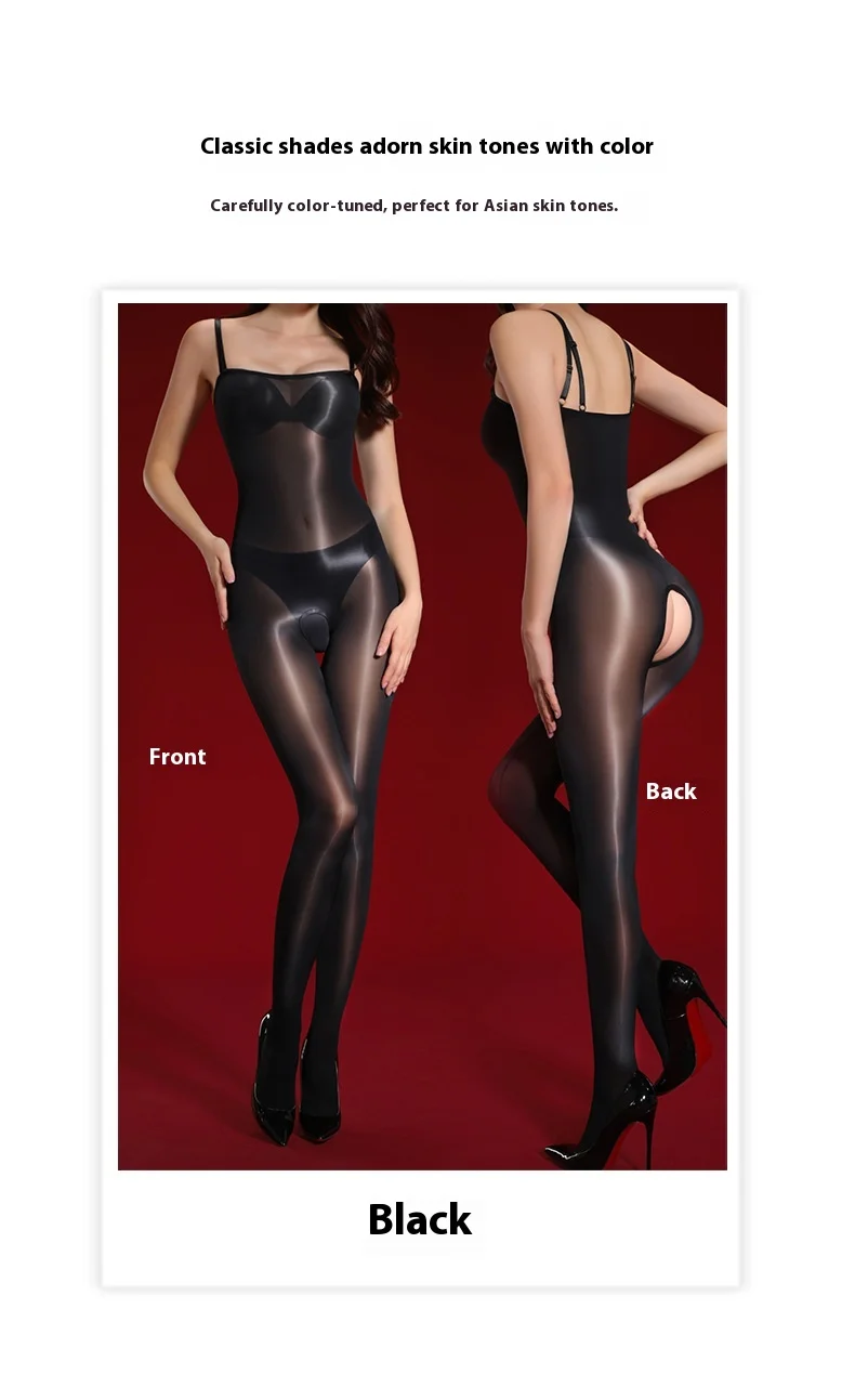 Meias de uma peça suspensórios sem costura meia-calça de corpo inteiro sexy virilha aberta sexo preto seda meias de alta elasticidade