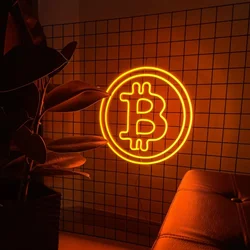 Bitcoin Neon Sign for Wall Decor,LED Neon Light for Store,Bar,Party Wall Decor,Bedroom Art Decor, Personalized Birthday Gifts