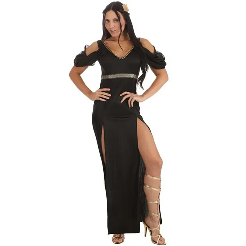 

Halloween Sexy Queen Stage Drama Costume Egyptian Cleopatra Princess Cosplay Outfits Roman Toga Robe Greek Goddess Fancy Dress