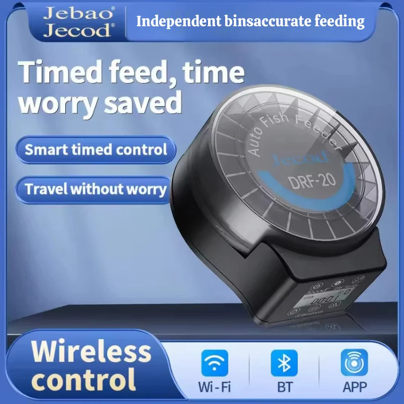 Jebao Jecod DRF Automatic Fish Tank Feeder Remote Control Timed Quantified Large Capacity Food Dispenser for Aquarium Pet Fish