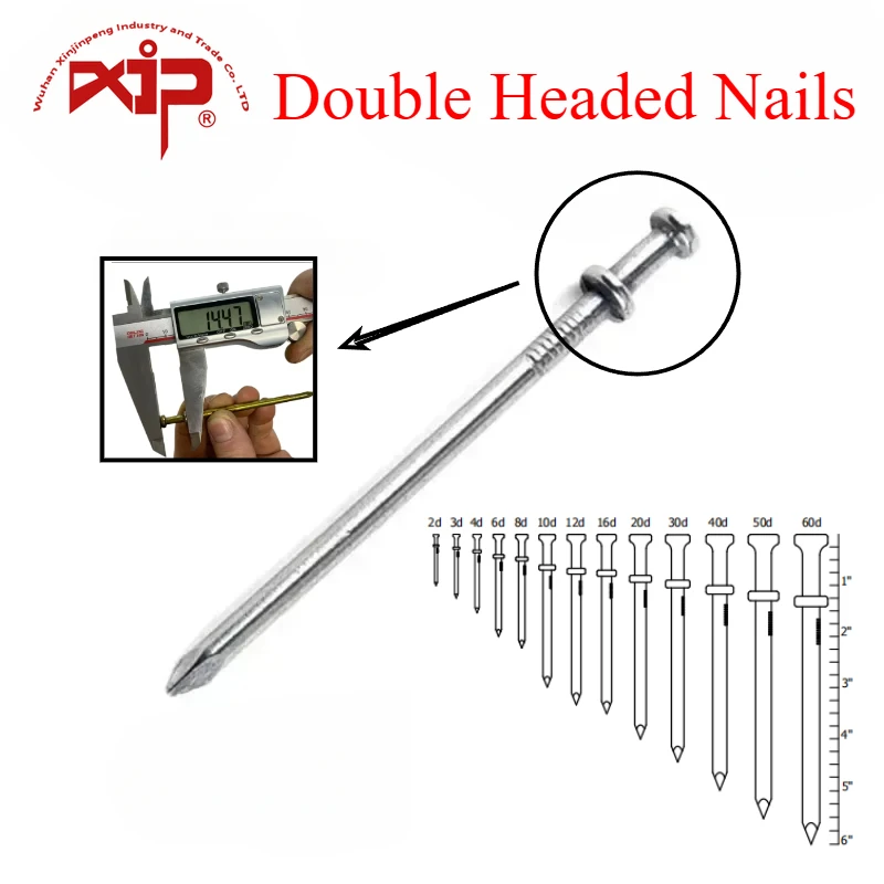 

Double Headed Nail 90mm Polished Iron Steel Nails for Wooden Decoration with Smooth Shank Construction Furniture Installation