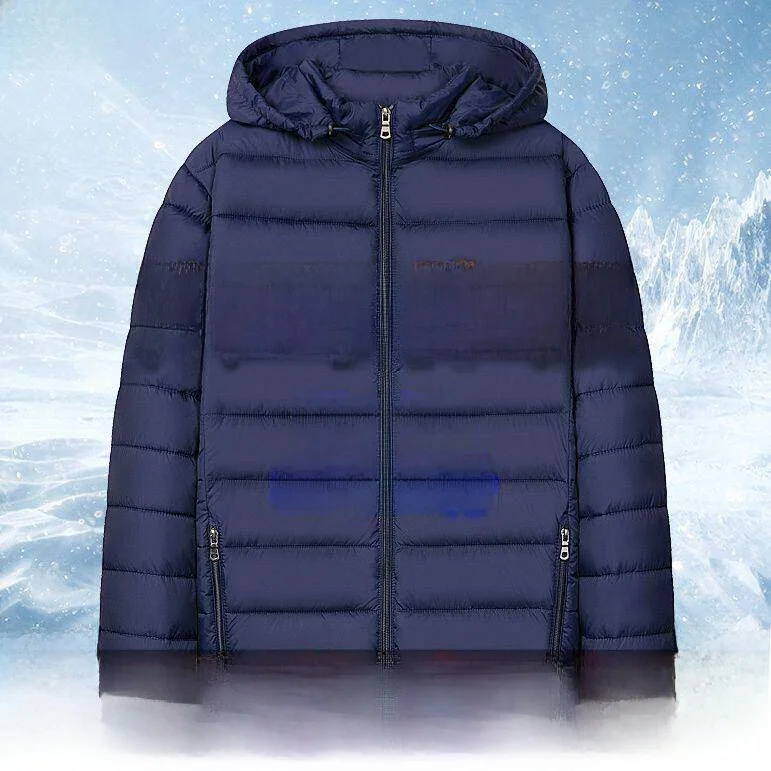

Men's Lightweight down Cotton Jacket Autumn Winter Stand Collar Short New Cotton Coat Hooded Warm Casual Outerwear