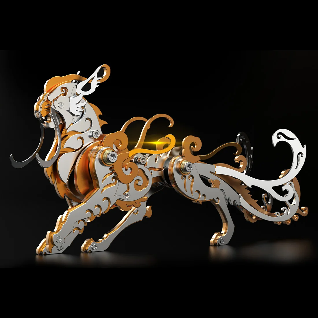 DIY Assembly Chinese Tiger Beasts 3D Metal Model Kits Toy Ancient Chinese Beasts Model Toy Set model kits to build for adults