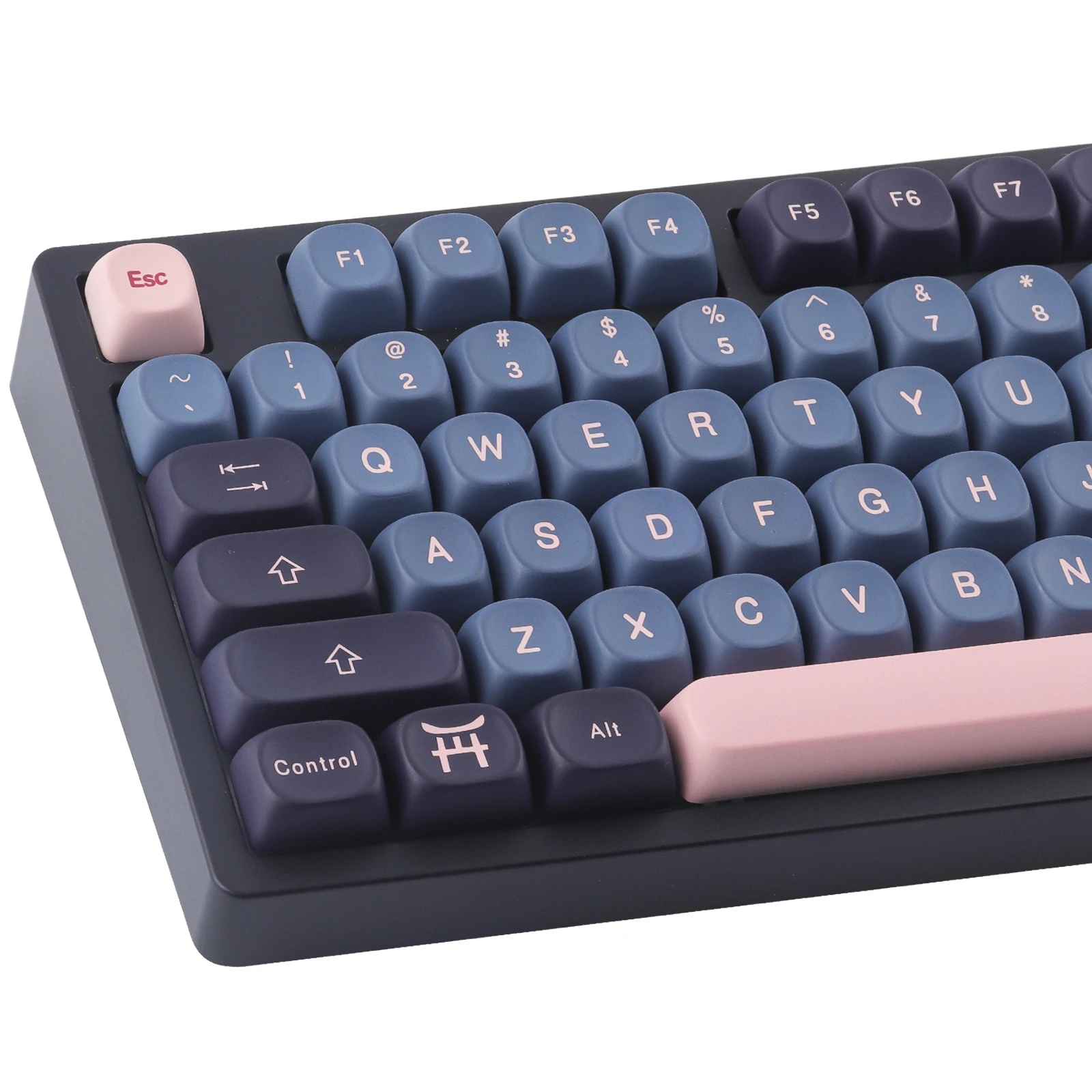 Night Cherry Blossom Dye-Sublimated Keycaps, 131 Keys, PBT Material, MOA profile