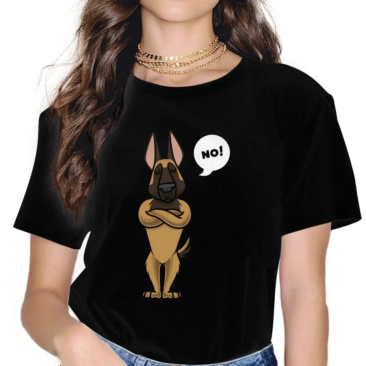 

Malinois Dog No Tshirt Homme Women's Streetwear Unisex Polyester Blusas T Shirt For Women