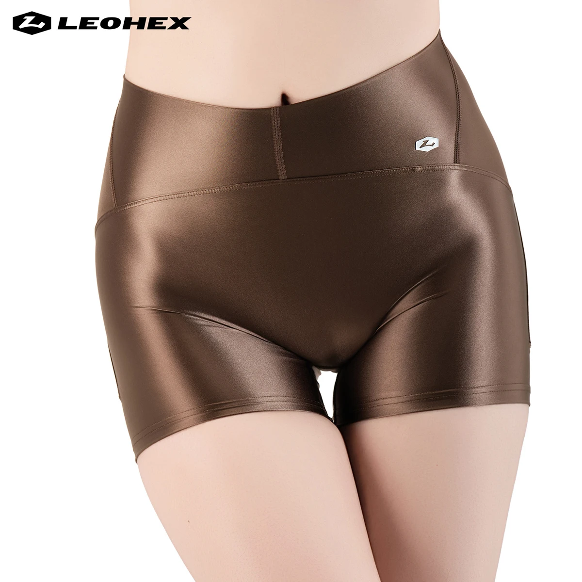 LEOHEX Women Oil Shine High Stretch 3 Point Shorts Sport Yoga Gym Fitness Trainning Sport 3/4 Shorts Workout Quickdry Pants
