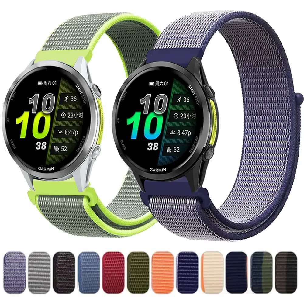 20 مللي متر 22 مللي متر حزام ل Garmin Vivoactive 6 5 Forerunner 970 570 165 55 965 265 255 955 النايلون حلقة سوار Garmin Active 6 5 الفرقة