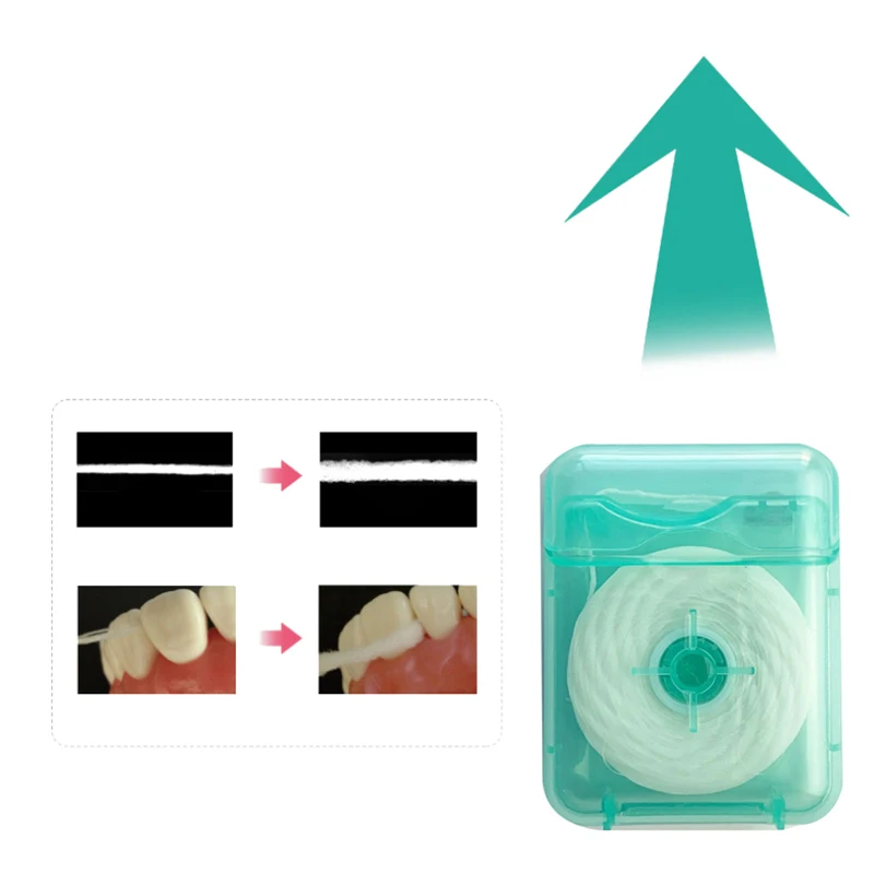 「1Roll Water Expanding Dental Floss Roll 50M Fluffy Floss Cleaning Oral Tools Adult Home Cleaning Interdental Brush」