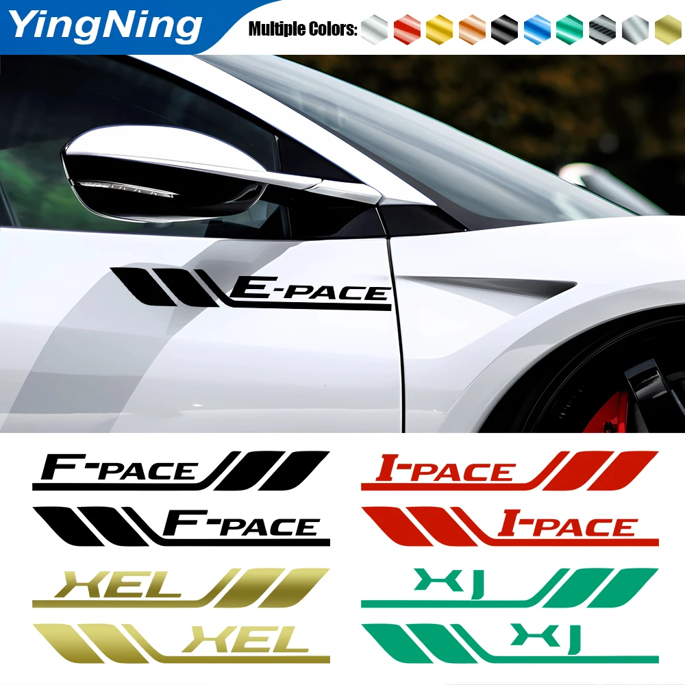 

2pcs Car Side Sticker Car Trim Door Vinyl Decal Sticker For Jaguar E-pace F-pace I-pace XEL XJ C-X16 V12 Guitar Auto Accessories