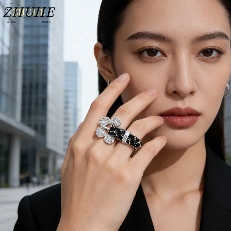 

Stylish Resin Crystal Belt Ring Set – Jewelry Accessories for Men & Women, Flower & Snake Motifs, Adjustable Finger Rings for D