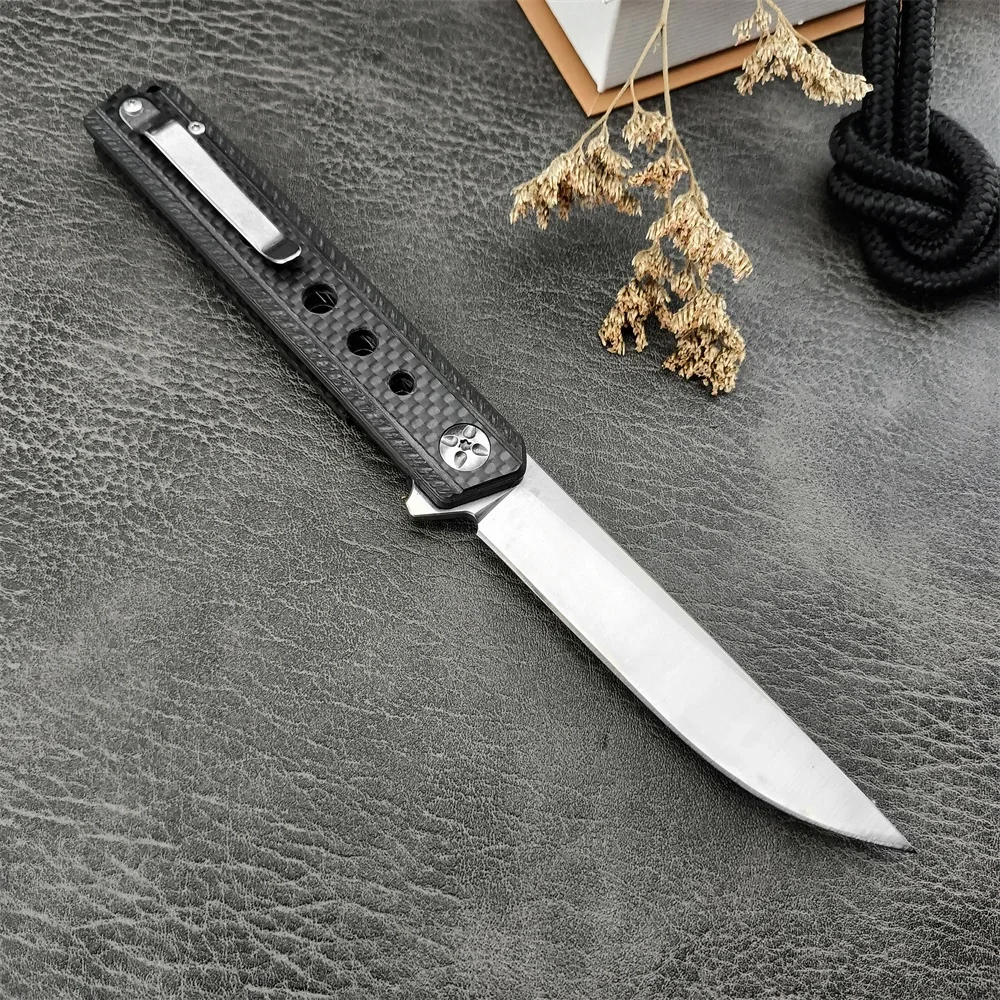 D2 Blade Ball Bearing Tactical Pocket Folding Knife Carbon Fiber Handle Outdoor Multifunction Cutting Camping Hunting EDC Knives