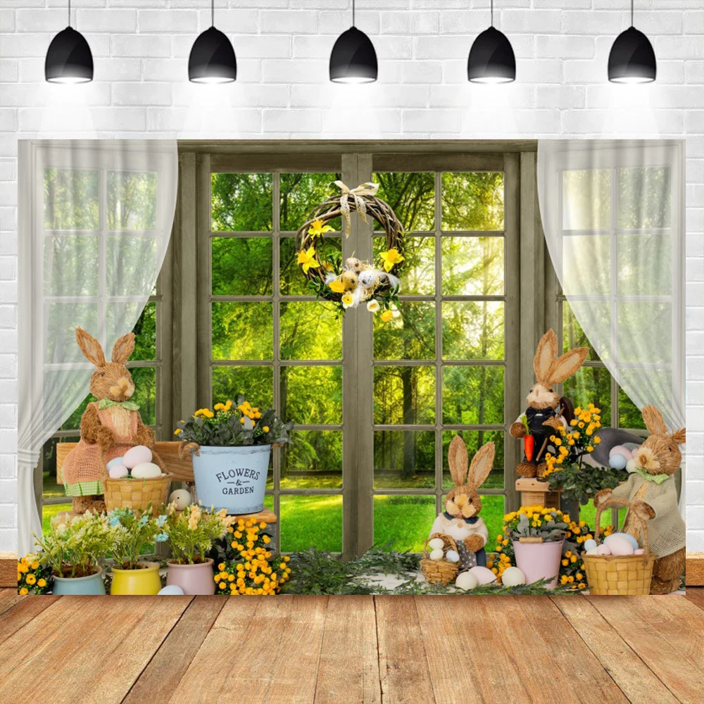 خلفية Laeacco لربيع عيد الفصح خلفية للبيض والعشب الأخضر وزهرة استحمام الطفل وكعك الحيوانات الأليفة للتصوير الفوتوغرافي بالاستوديو للتصوير الفوتوغرافي