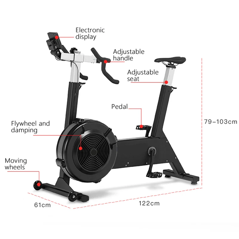 Ventilador de ejercicio comercial Unisex, bicicleta de aire de acero, Concept ERG, equipo de Fitness