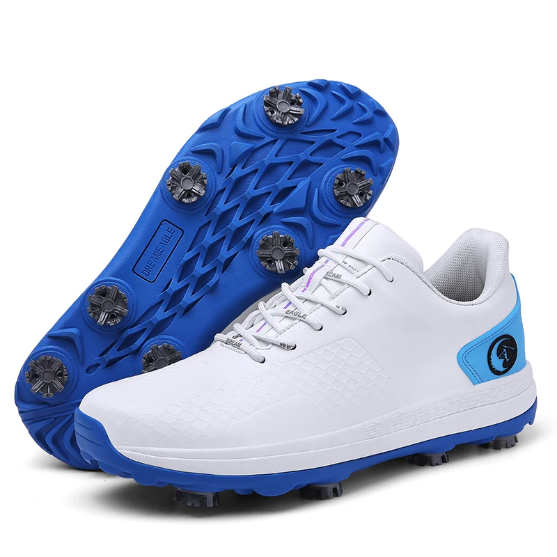 2023 New Men's Waterproof and Anti slip Golf Shoes Training Shoes Simple and Comfortable Casual Sports Shoes White