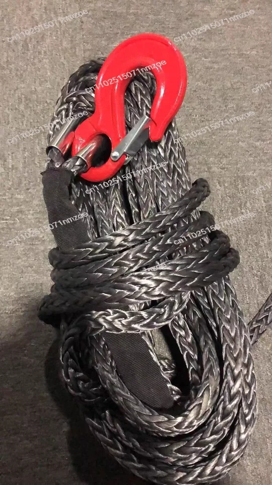 8mm x 15m Synthetic Winch Rope with Sheath, Gray Towing Cable for ATV UTV Off-Road & Car Wash Maintenance view 4