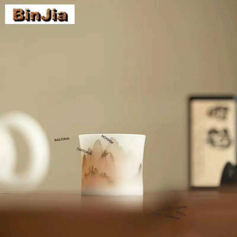120ml Ice Seed Sukiyaki Mountain Range Teacup Traditional Tea Bowl Single Cups Tea-tasting Smelling Cup Jianzhan Master Cups Cha