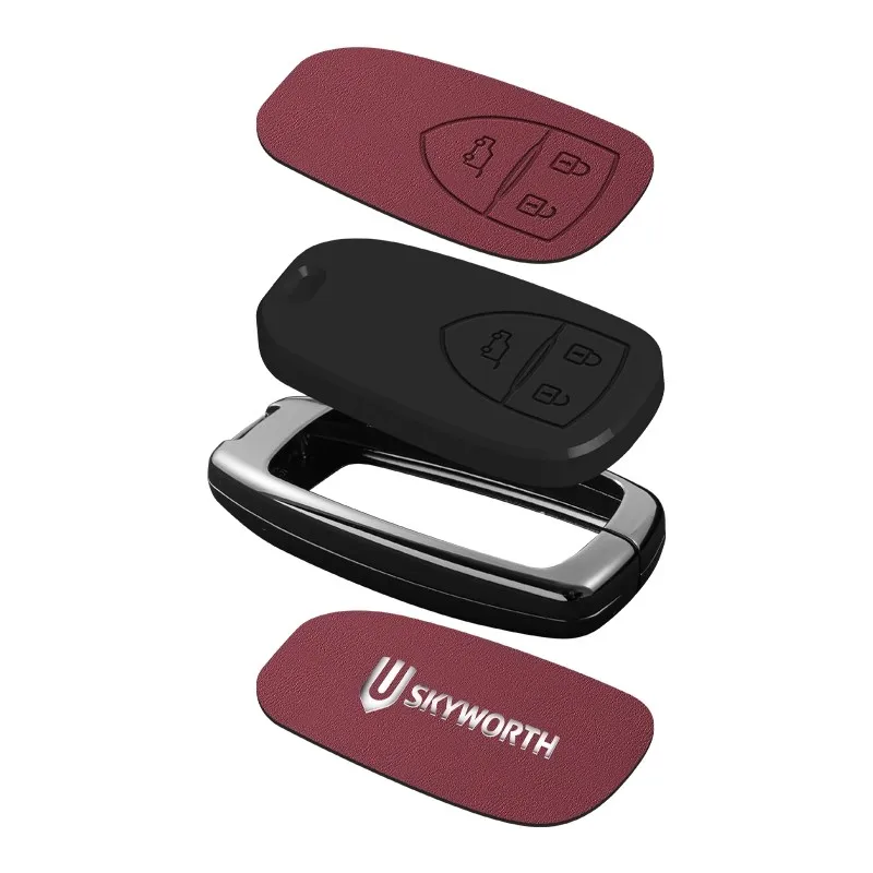 Alloy Leather Car Key Case Cover Bag For Skyworth EV6 2023 key covers HTI Skywell ET5 Dayun Automobile Yuehu ht-i Yuanzhi M1