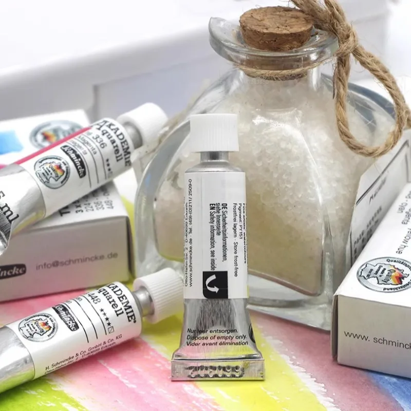 5 مللي المستوى الرئيسي ثلاثة مجموعة الألوان الأساسية Schmincke الطلاء بالألوان المائية أنبوبي التوضيح رسم بالألوان المائية لوازم الرسم