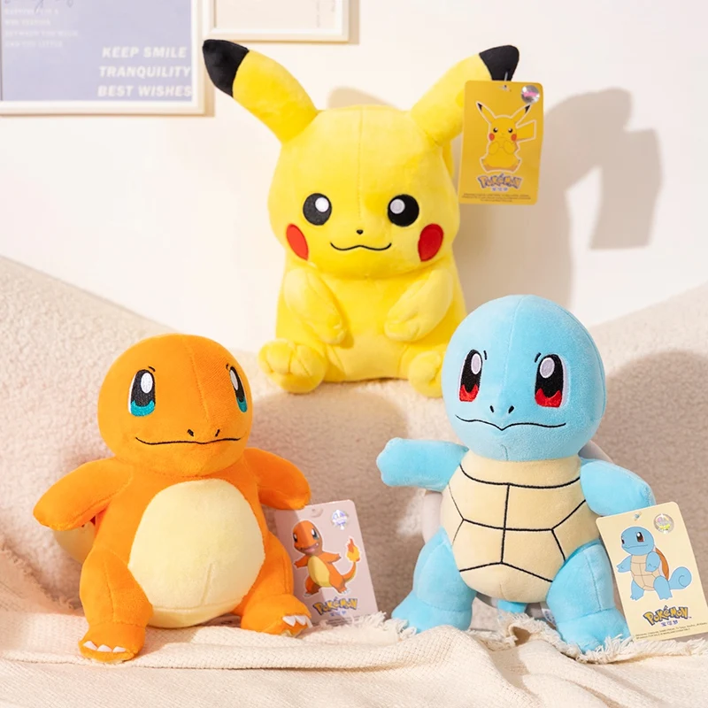 أحدث دمية البوكيمون الأصلية من القطيفة Yamper Litten Emolga دمية محشوة Sylveon Vulpix Gengar Plushies Pikachu عيد الميلاد أنيمي ميو ألعاب هدايا