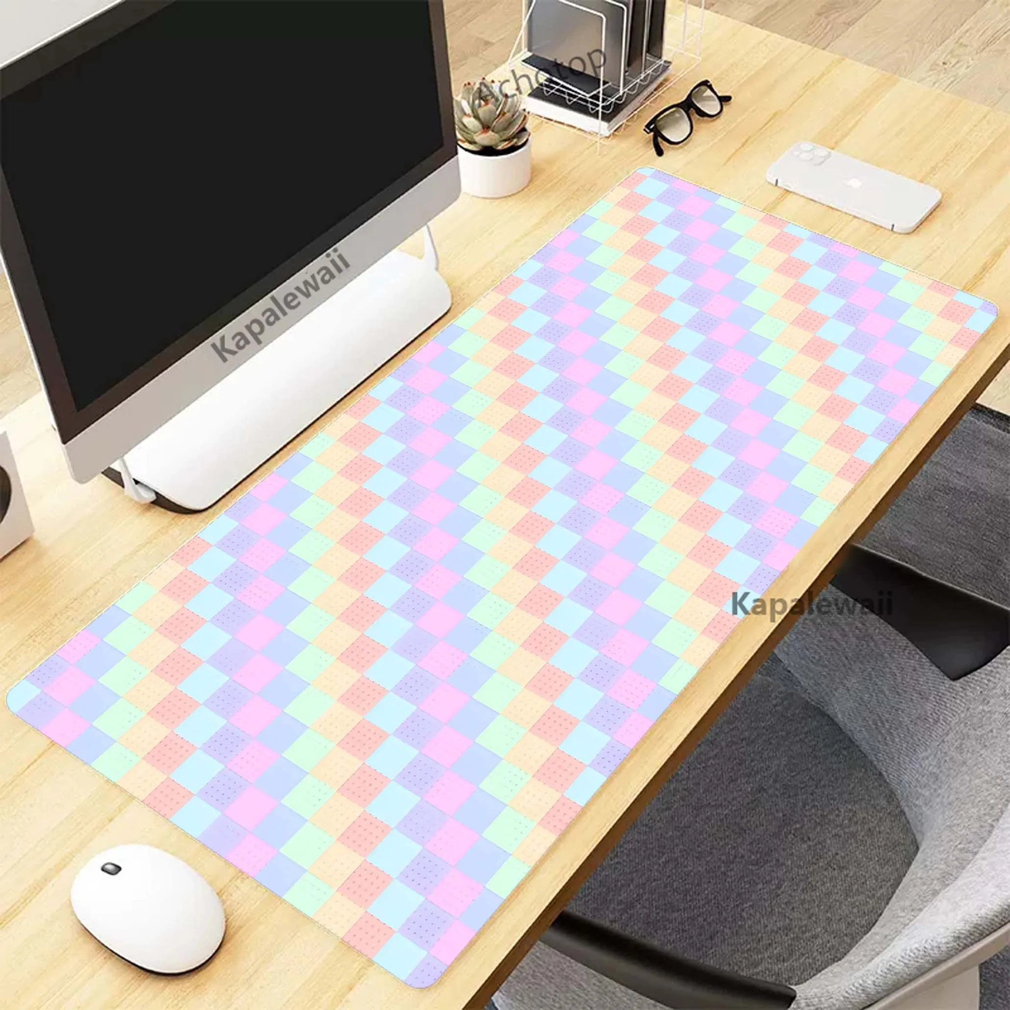 

Colours Kawaii Rainbow Gamer Mouse Pad Mousepads Locking Edge Mouse Mat Gaming Mousepad Keyboard Pads 90x40cm Tapis De Souris