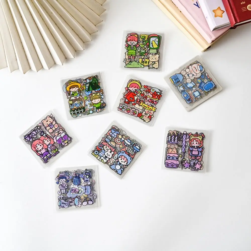 10/20/50Pcs Cute Cartoon Patterns PVC Stickers DIY Waterproof Notebook Decoration Scrapbook Decor Transparent