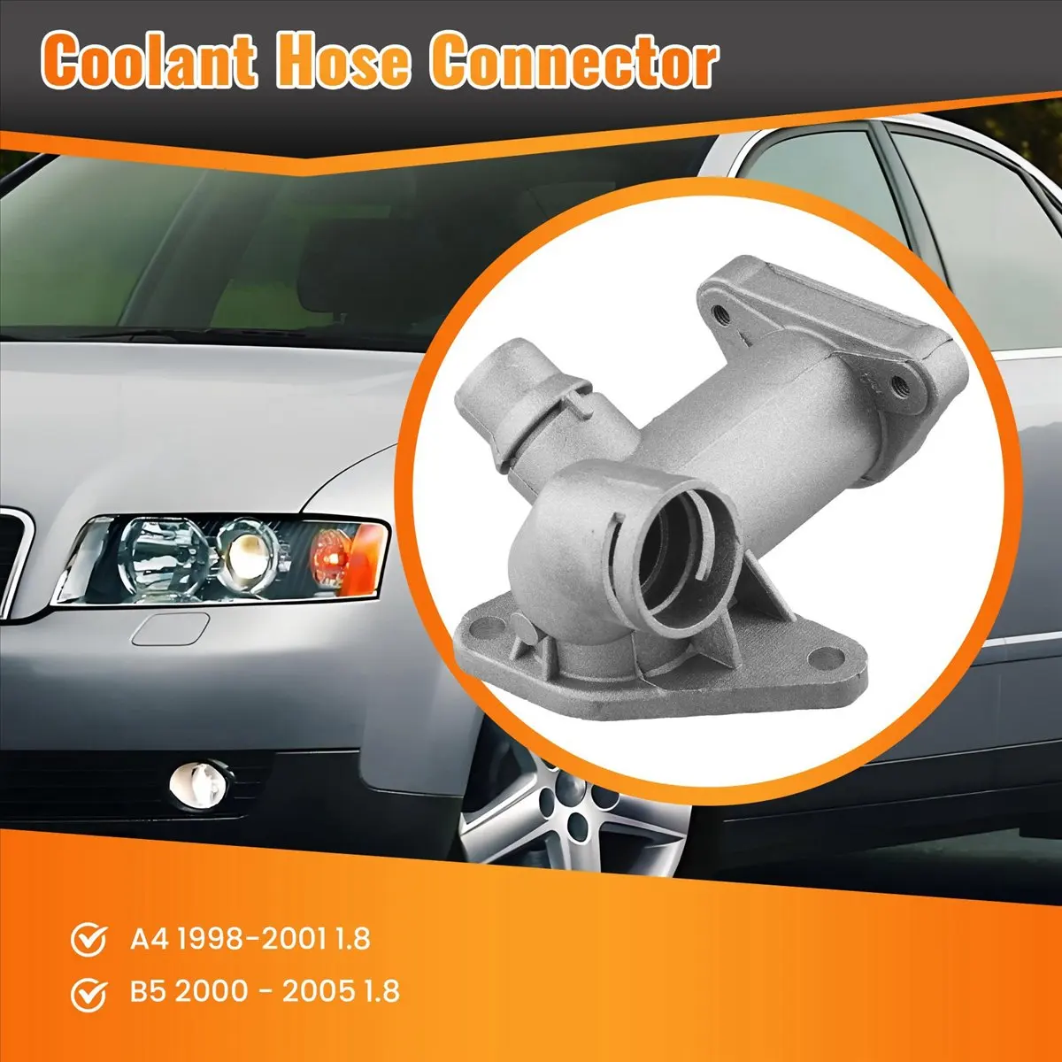 11.11058121132A Cooling Radiator Coolant Hose Connector Water Outlet Flange Pipe for B5 A4 1.8T 058121132C