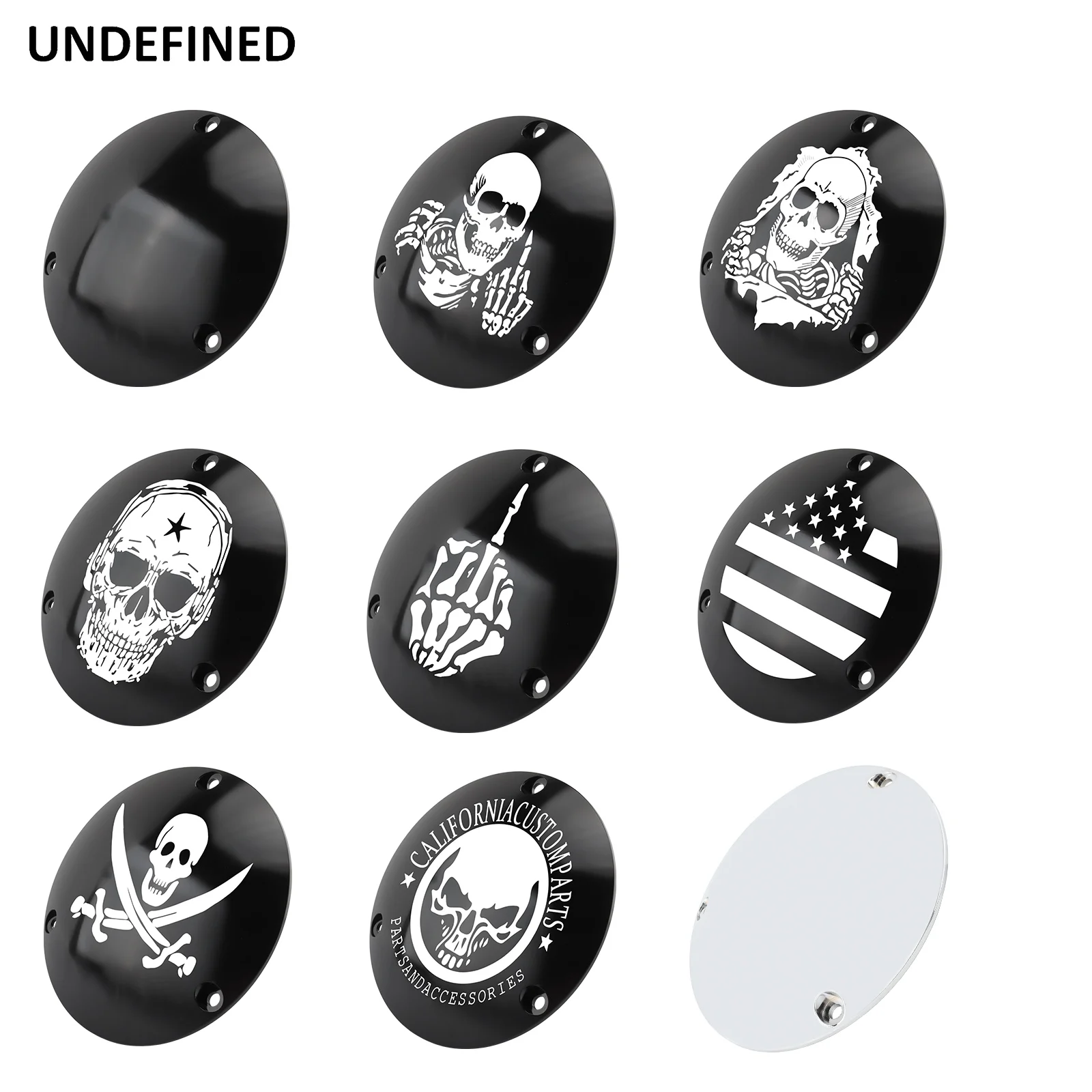 Motorcycle 3 Hole Domed Derby Cover Black For Harley Shovelhead Softail Dyna Touring 1970-1998