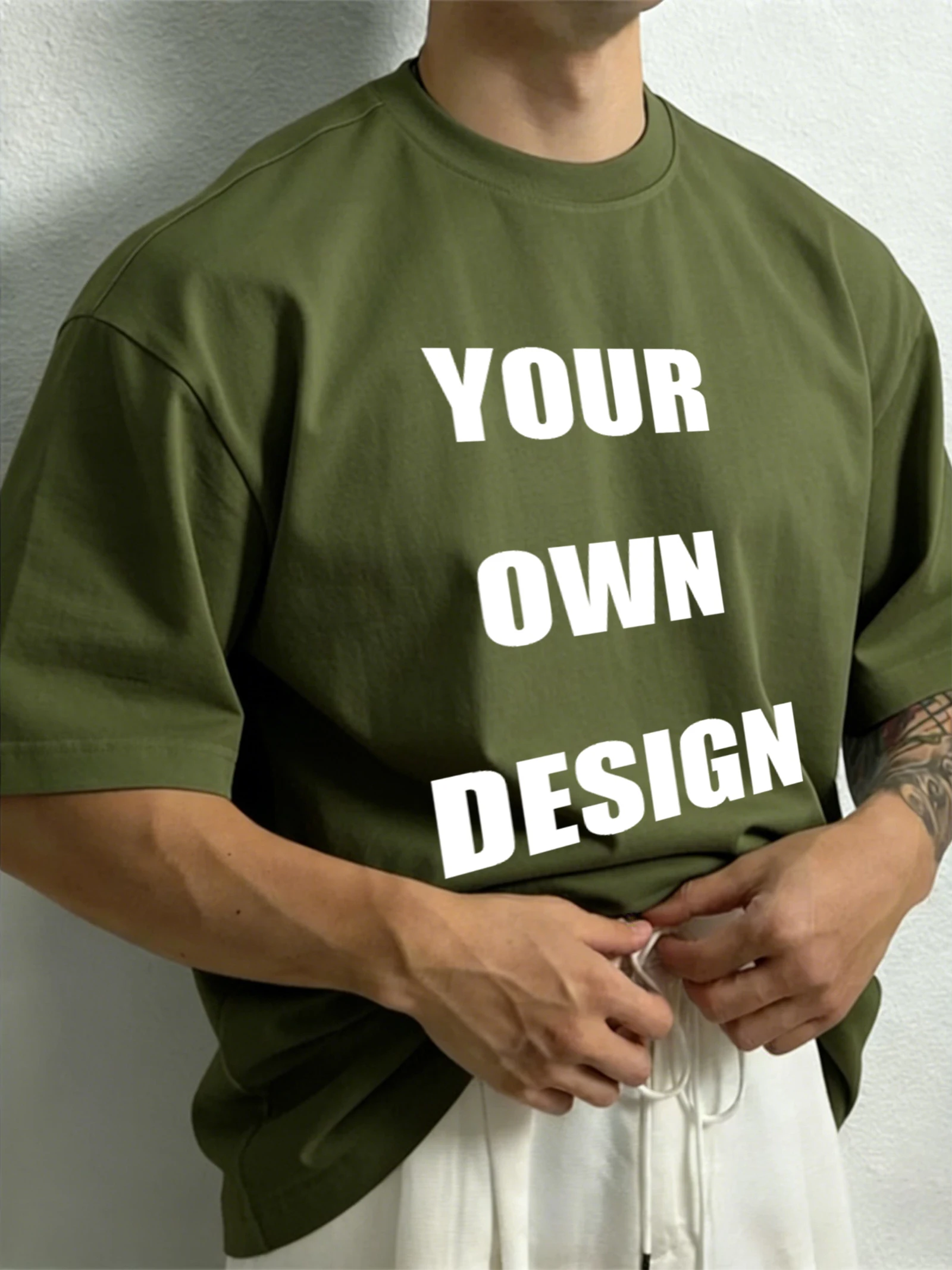 Customized LOGO Picture Men's Cotton T-Shirt Summer Colour Loose Short Sleeves Comfortable Fashion T Shirts Unisex O-Neck DIY Te
