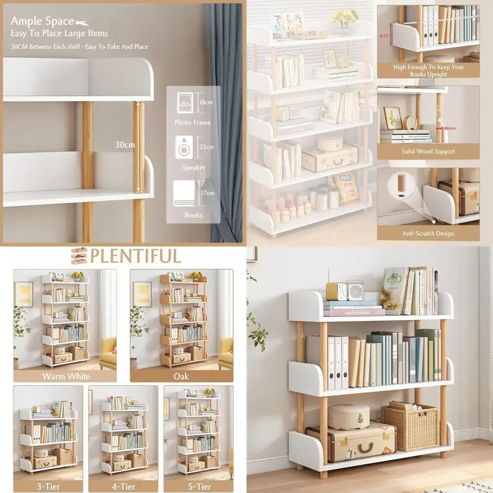 

Современная 3-х уровневая открытая книжная полка — белая деревянная полка-витрина с твердой рамкой для хранения дома и офиса