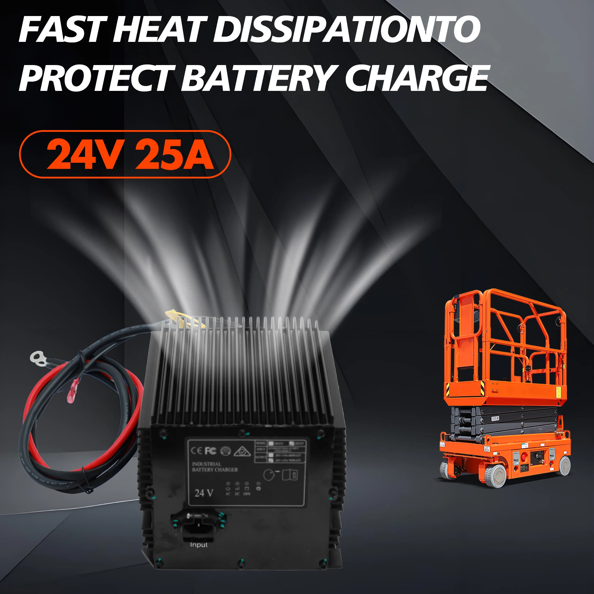 شاحن بطارية 24 فولت 25 أمبير HB500-24 7041410 128537 لـ Skyjack JLG Genie Lift US #6